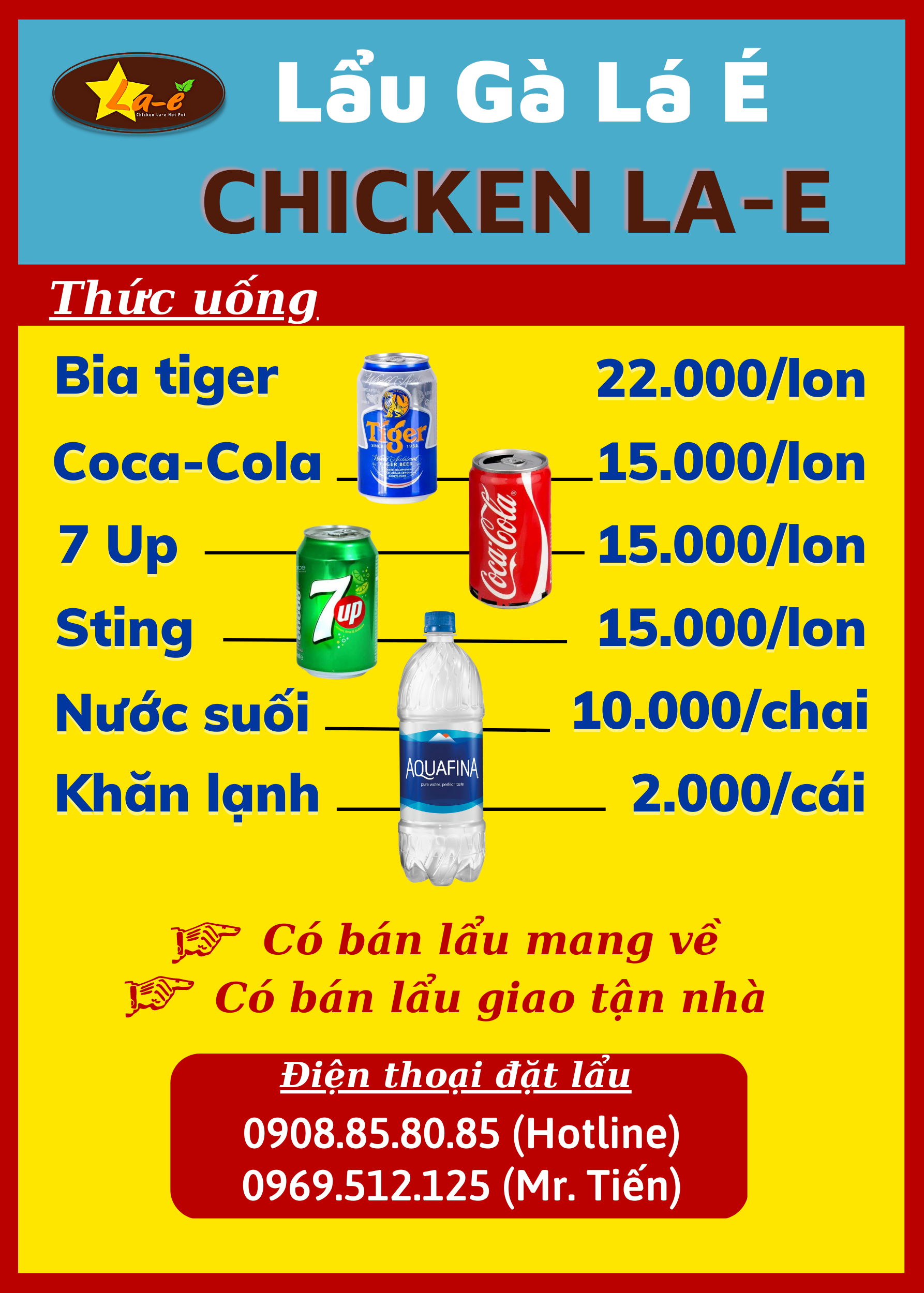 Menu quán lẩu gà lá é Tao Ngộ - 79A Trần Quang Cơ - Chickenla-e